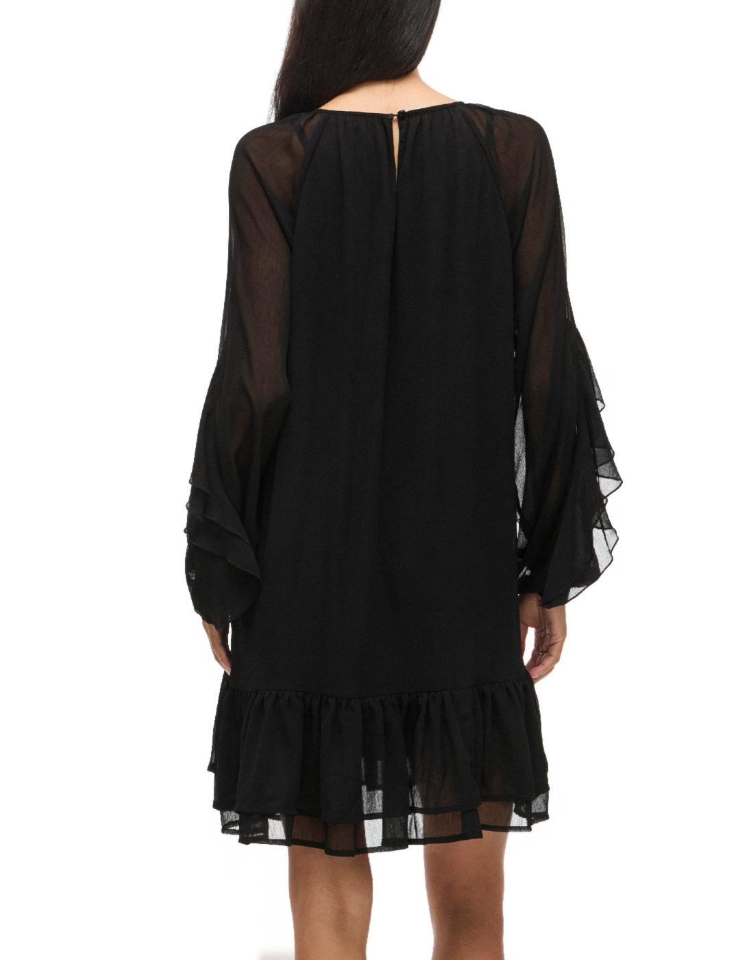 Vestido Vila Binna con volantes negro para mujer
