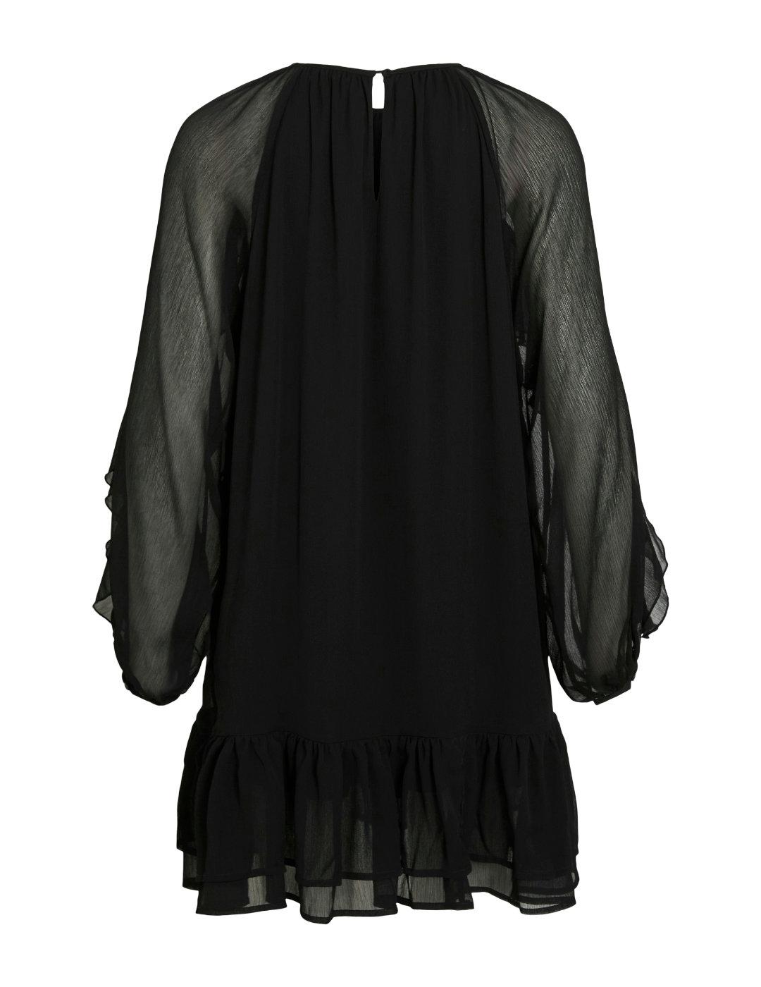 Vestido Vila Binna con volantes negro para mujer