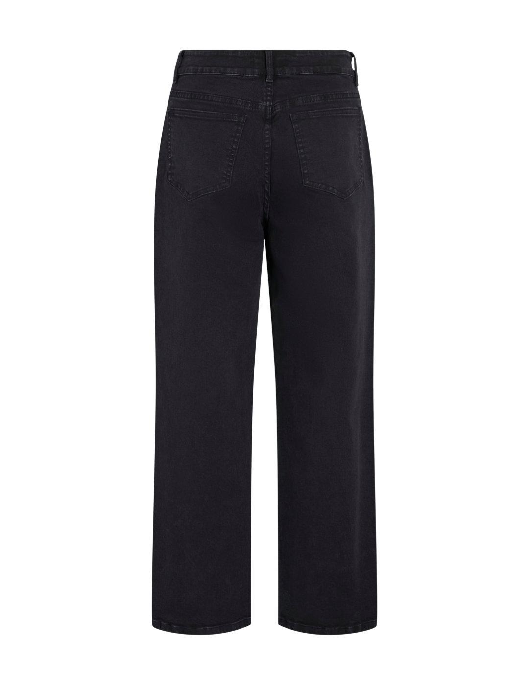 Pantalón Vila Lorie negro wide leg bolsillos para mujer