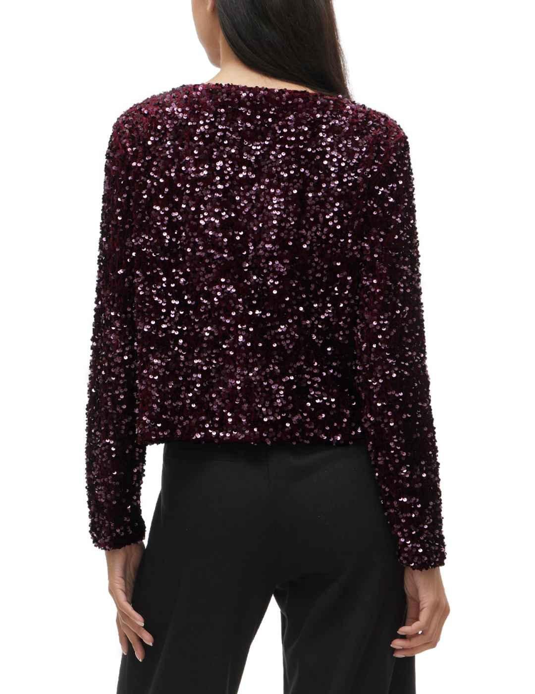 Cárdigan Vila Faith granate lentejuelas para mujer