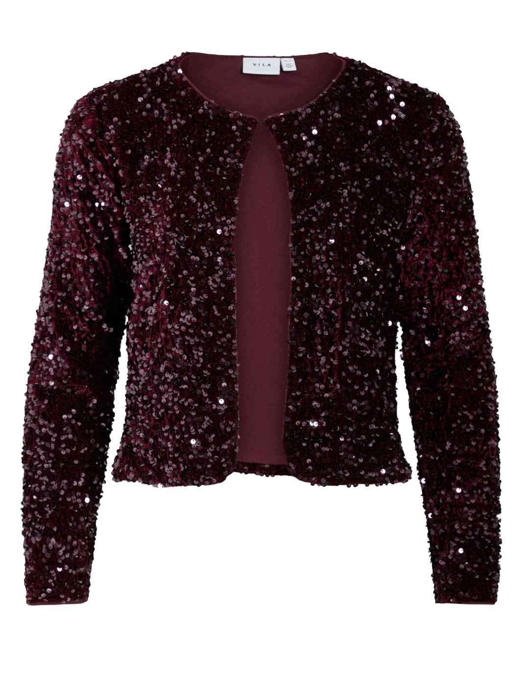 Cárdigan Vila Faith granate lentejuelas para mujer