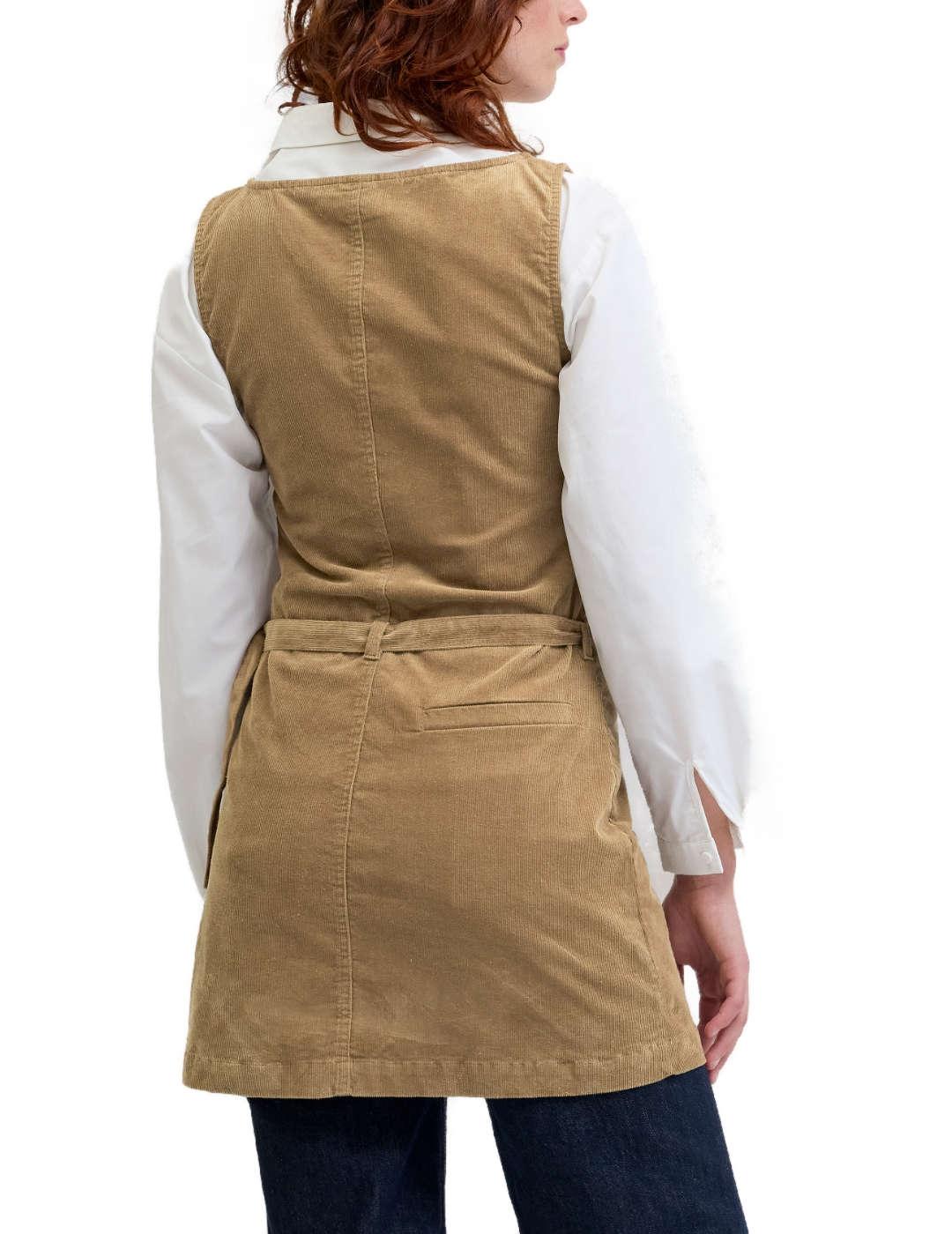 Vestido JJXX Gelly pichi camel pana corto para mujer