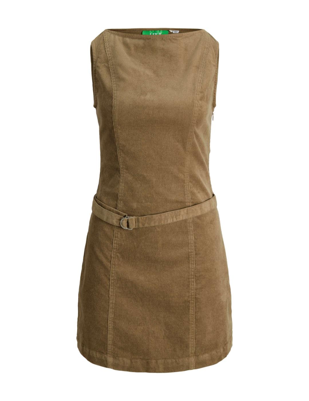 Vestido JJXX Gelly pichi camel pana corto para mujer