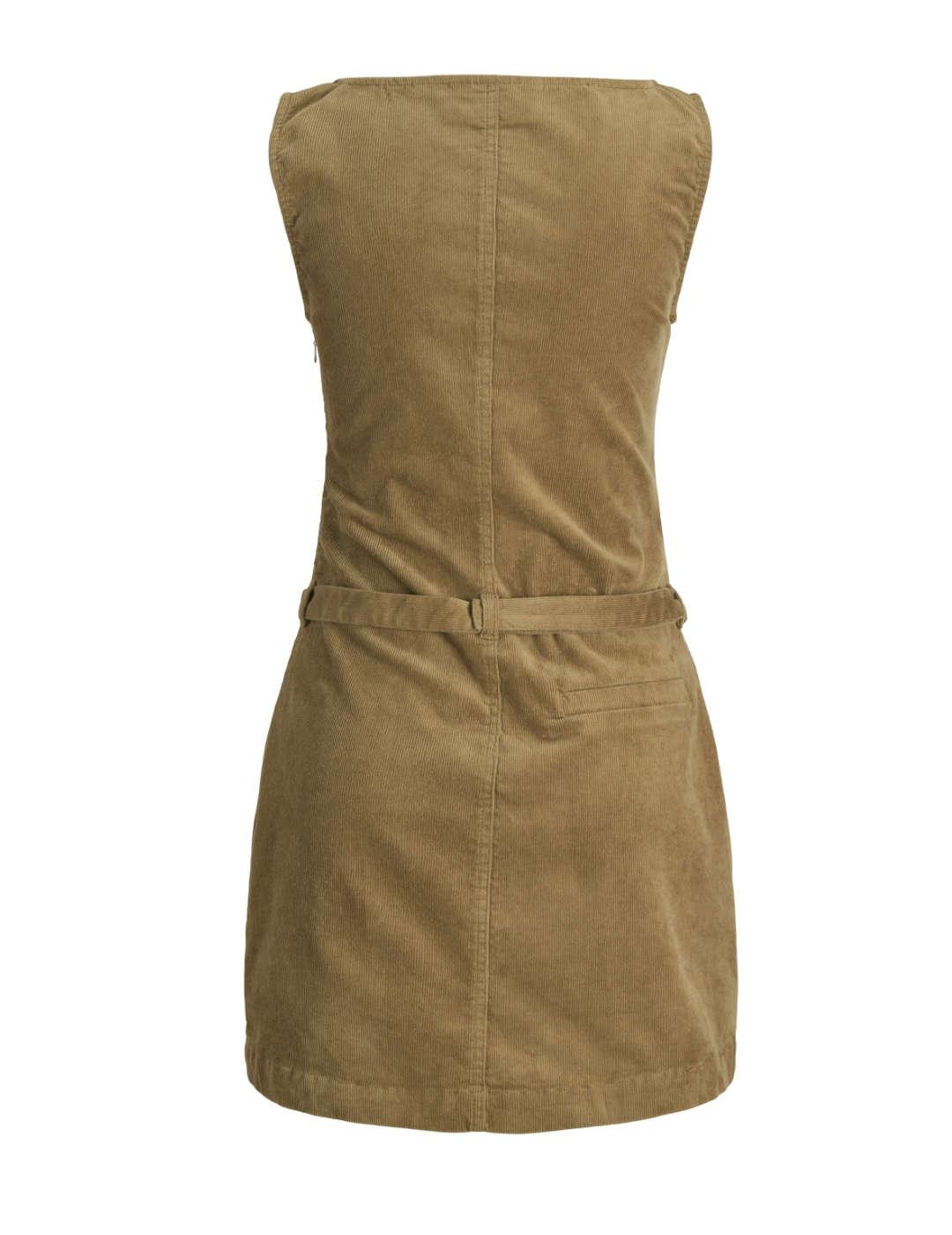 Vestido JJXX Gelly pichi camel pana corto para mujer