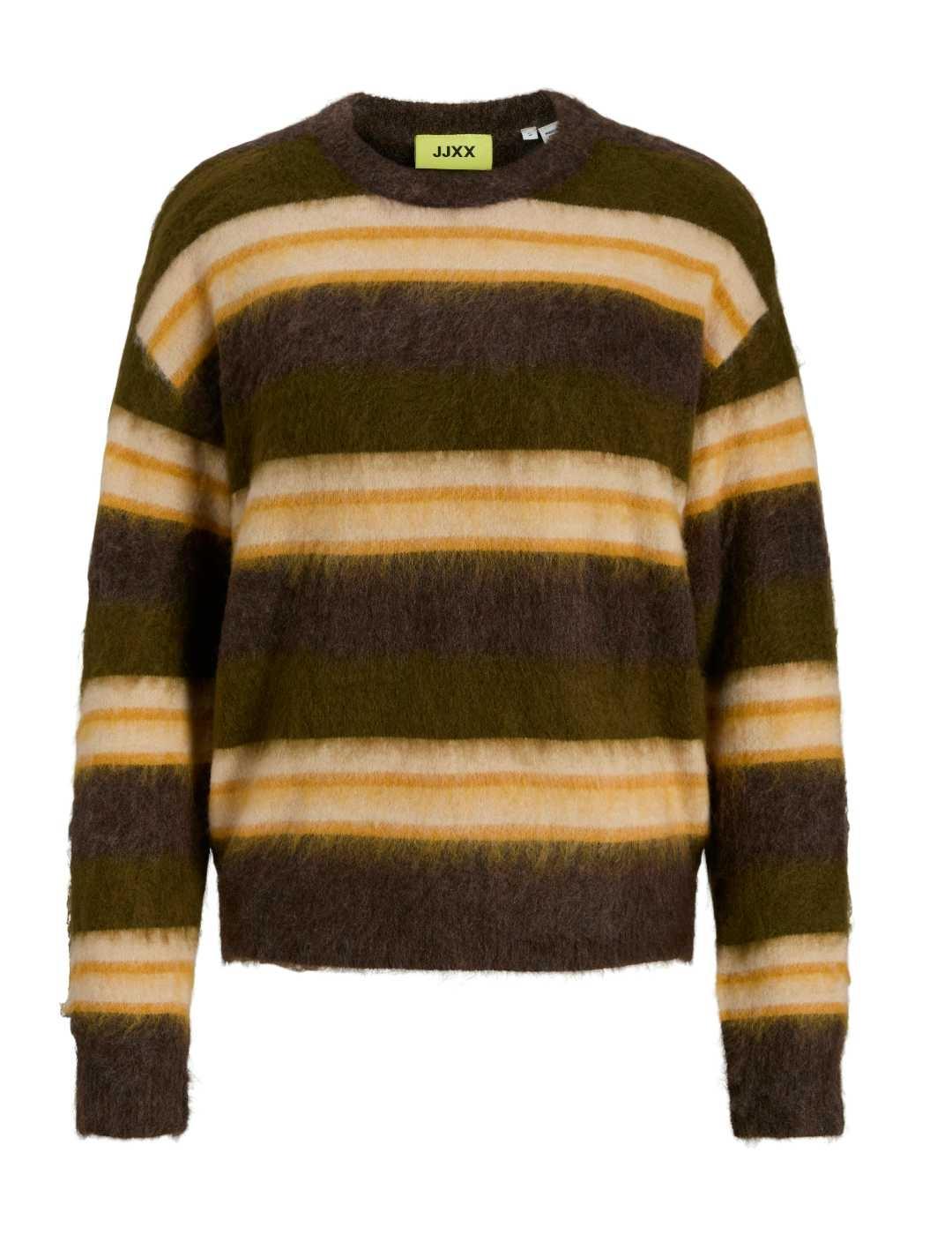 Jersey JJXX Marcia marrón rayas punto suave para mujer