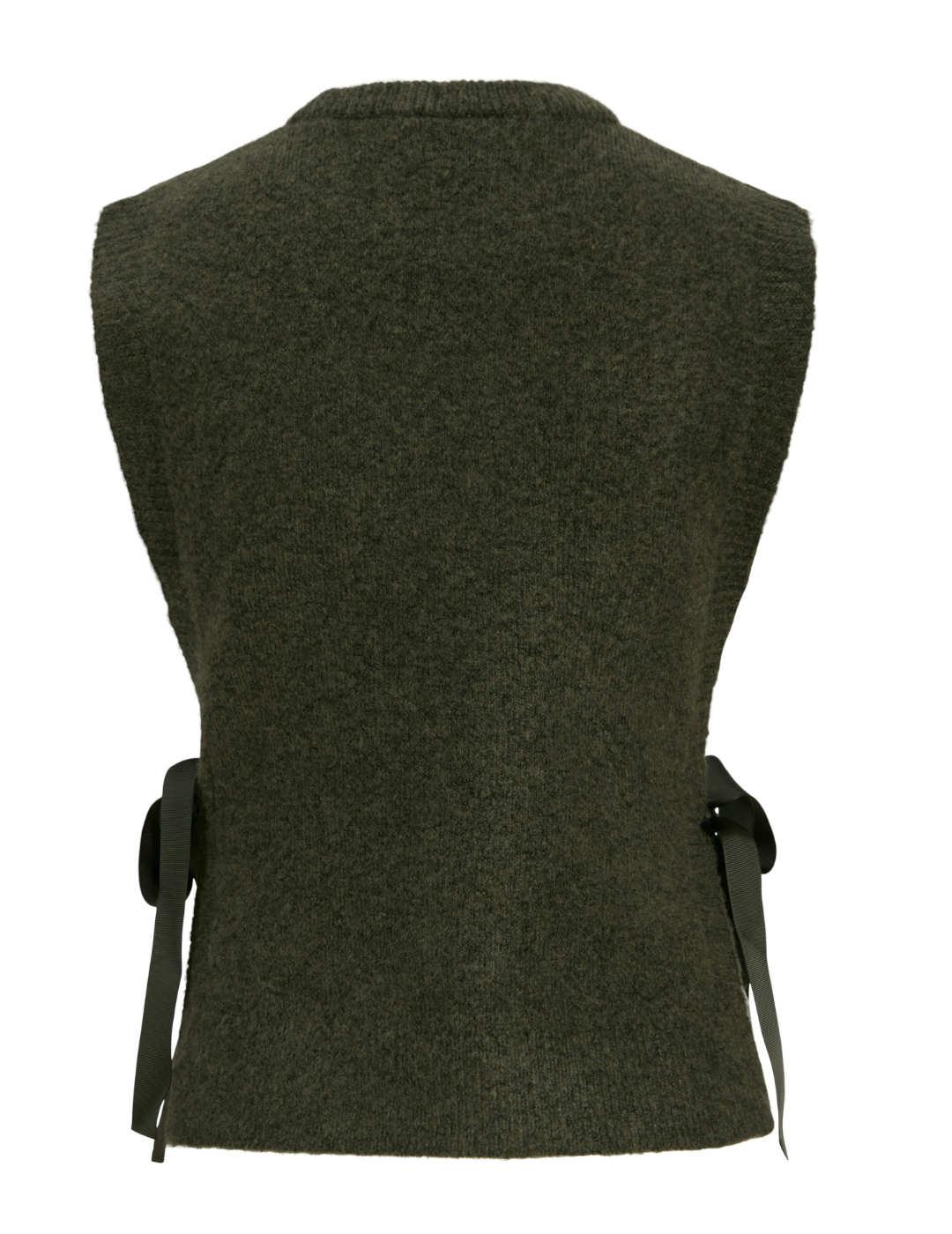 Chaleco JJXX Merrit verde punto cierre lazo para mujer