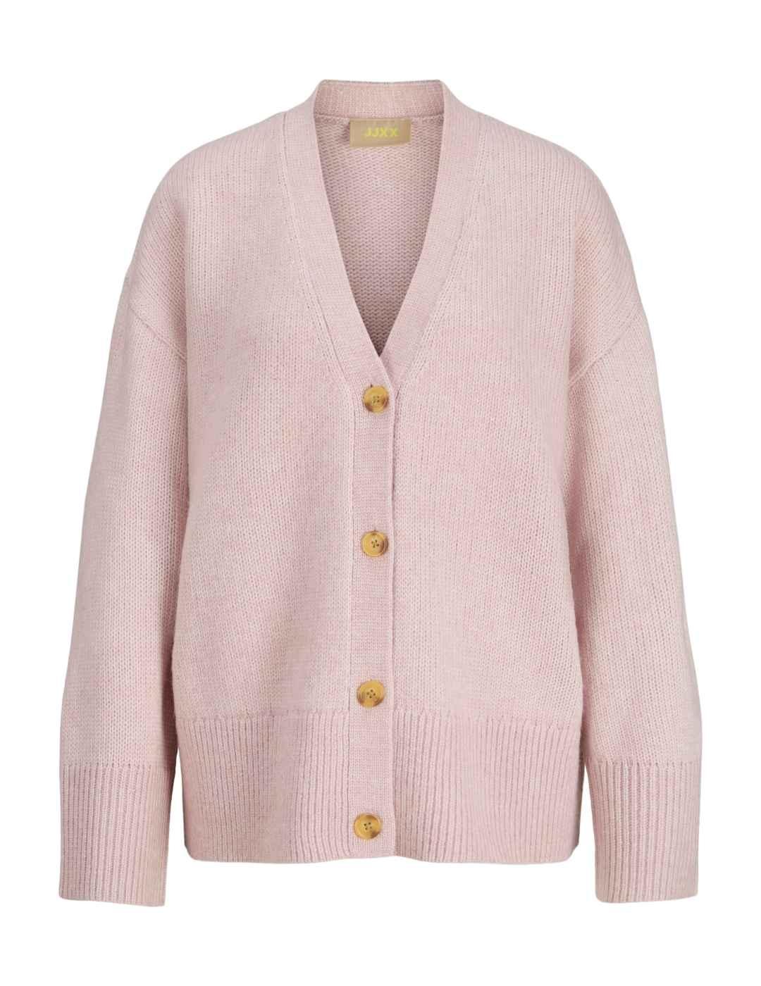 Cárdigan JJXX Rosanna rosa punto oversized para mujer