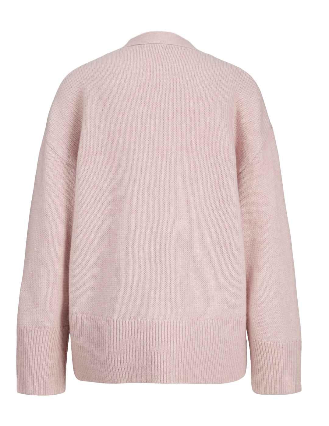 Cárdigan JJXX Rosanna rosa punto oversized para mujer