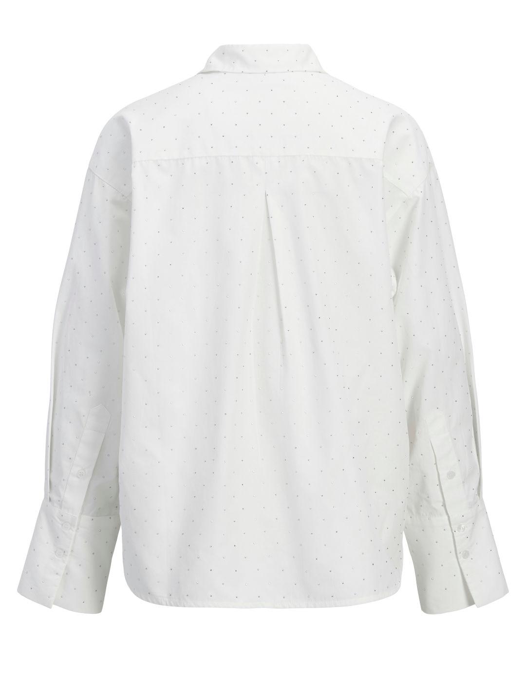 Camisa JJXX Bella blanca brillo manga larga de mujer