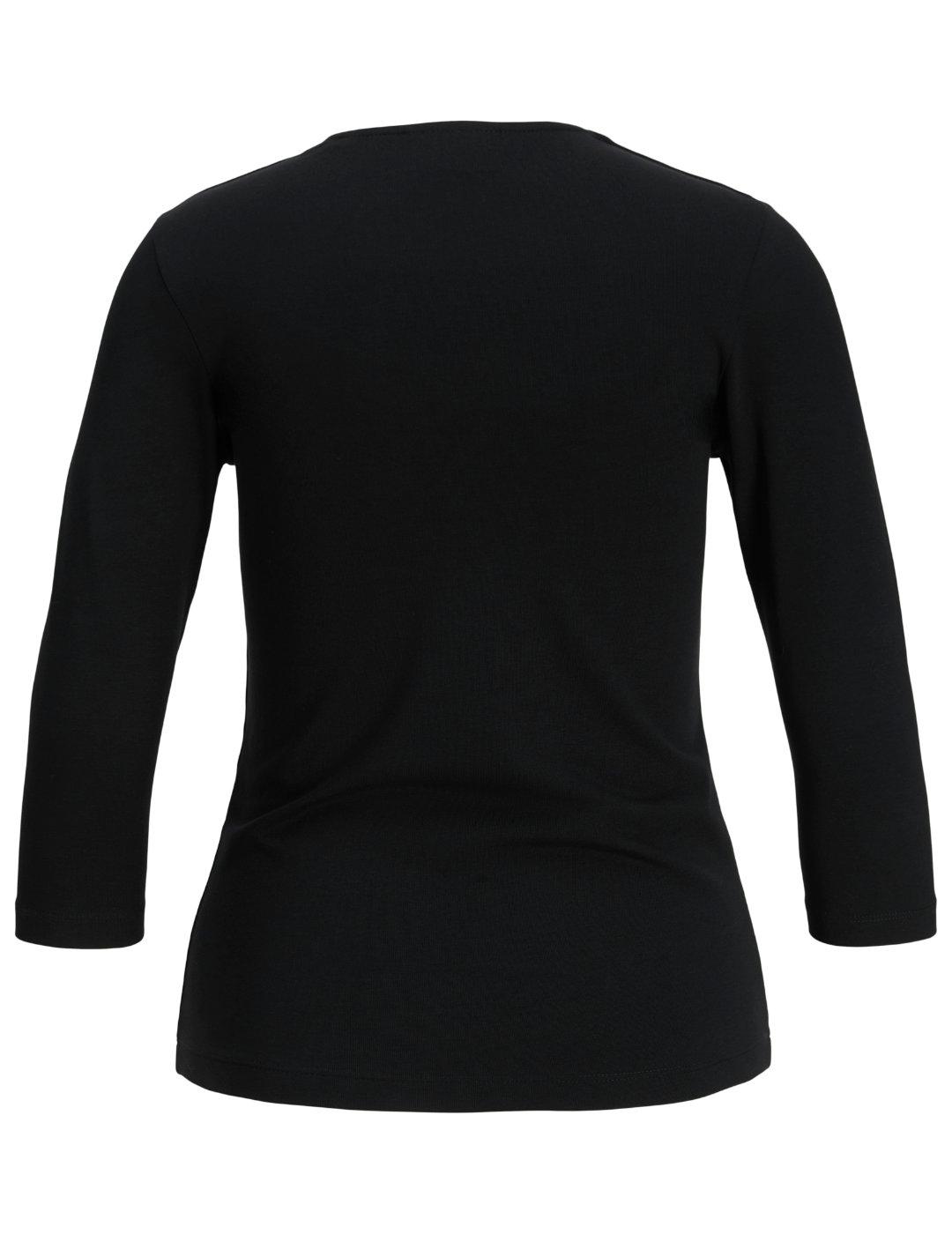 Camiseta JJXX Gigi negro manga larga escote lazo de mujer