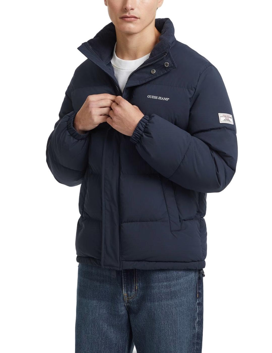 Chaqueta Guess Jeans Reg azul acolchada para hombre