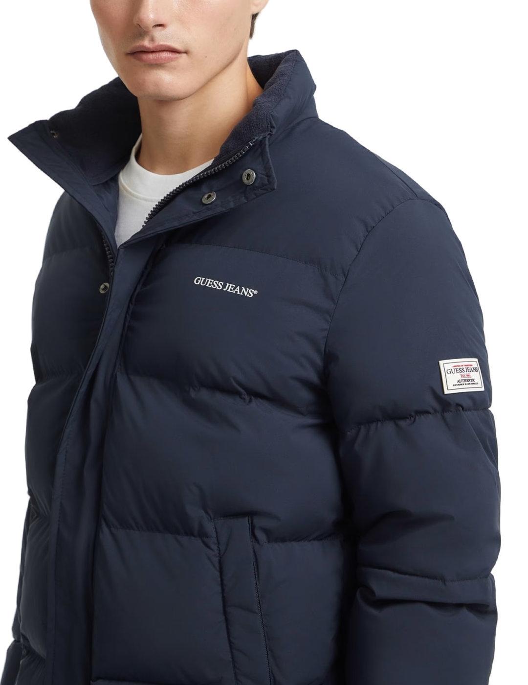 Chaqueta Guess Jeans Reg azul acolchada para hombre