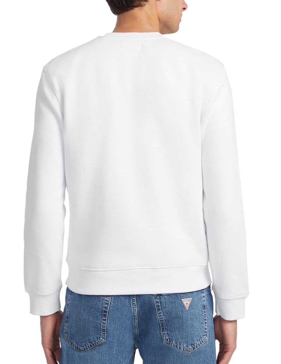 Sudadera Guess Jeans Slim blanco sin capucha para hombre