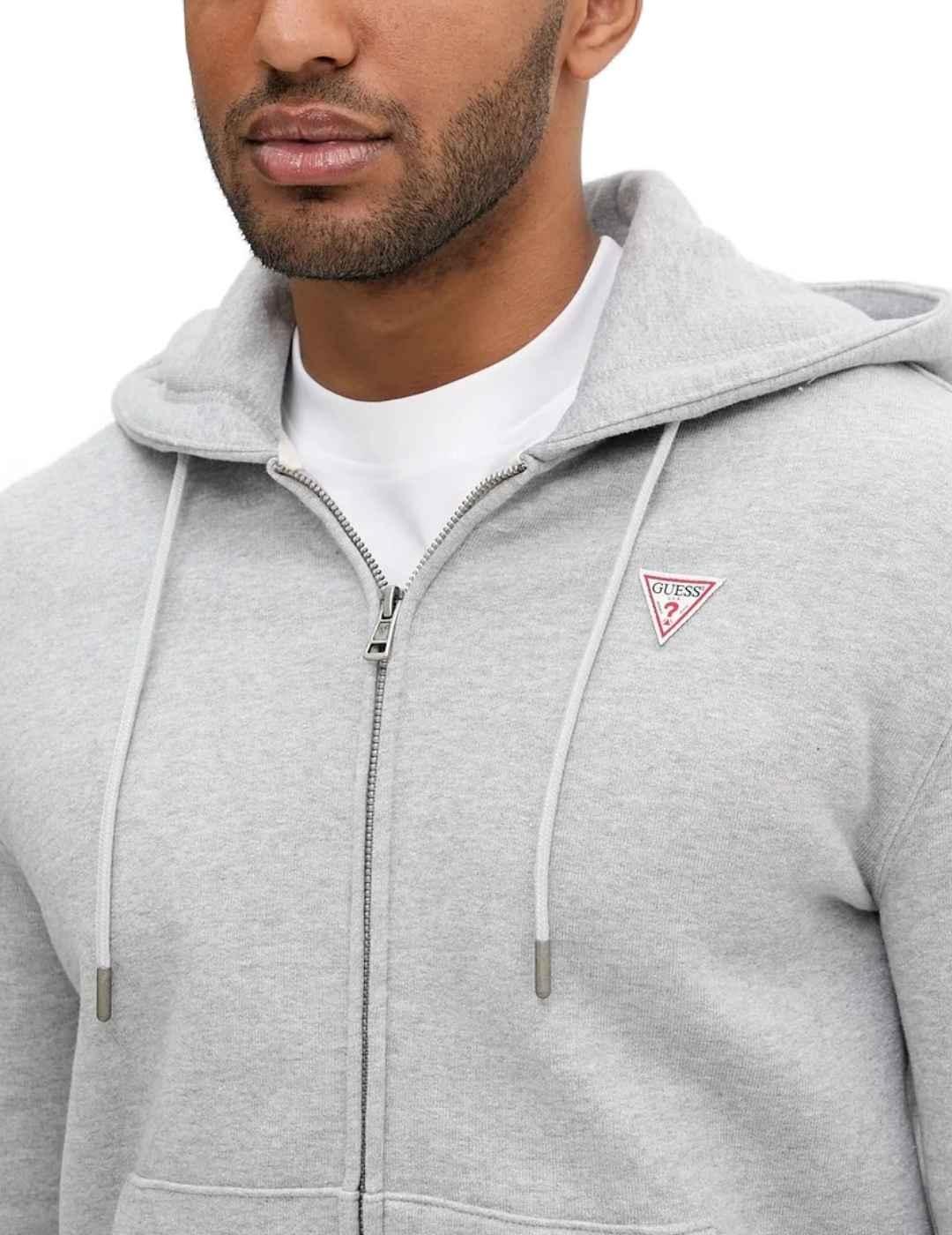 Sudadera Guess Jeans de cremallera gris para hombre