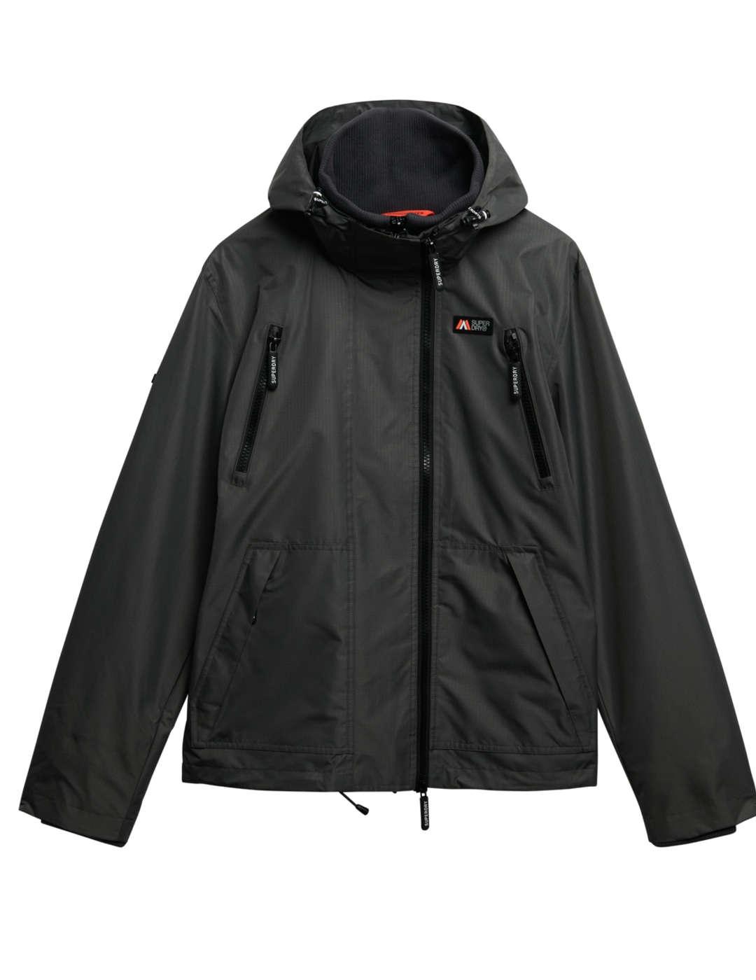Cortavientos Superdry Mountain impermeable gris para hombre