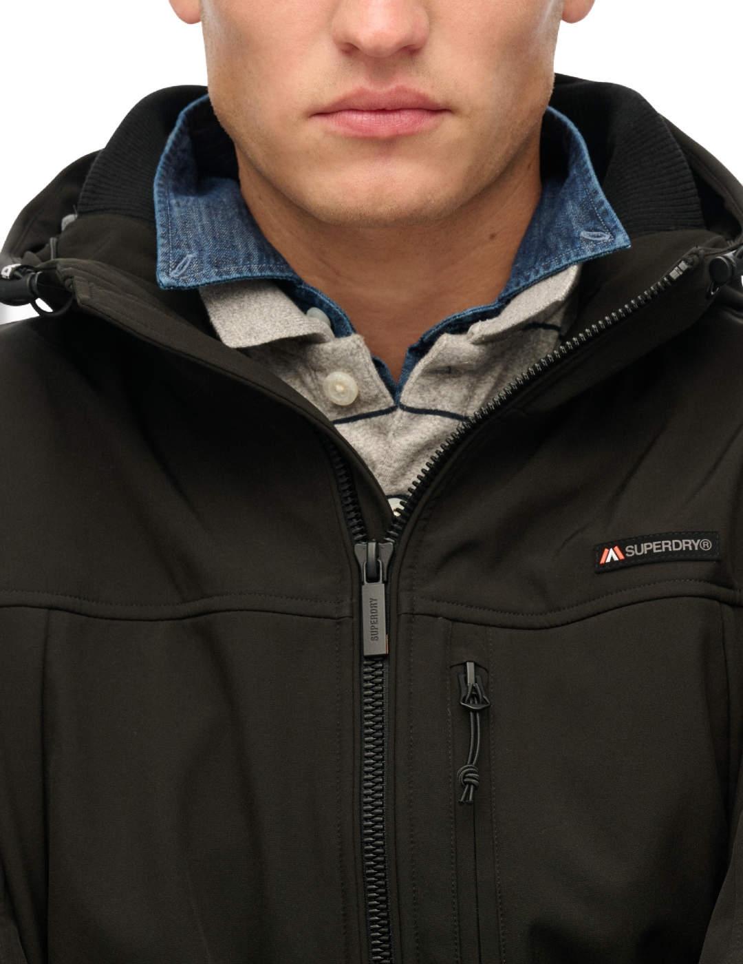 Chaqueta Superdry Trekker negro forro polar para hombre