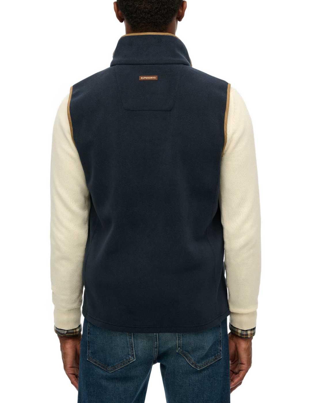 Chaleco Superdry Estate polar marino con detalles de  hombre