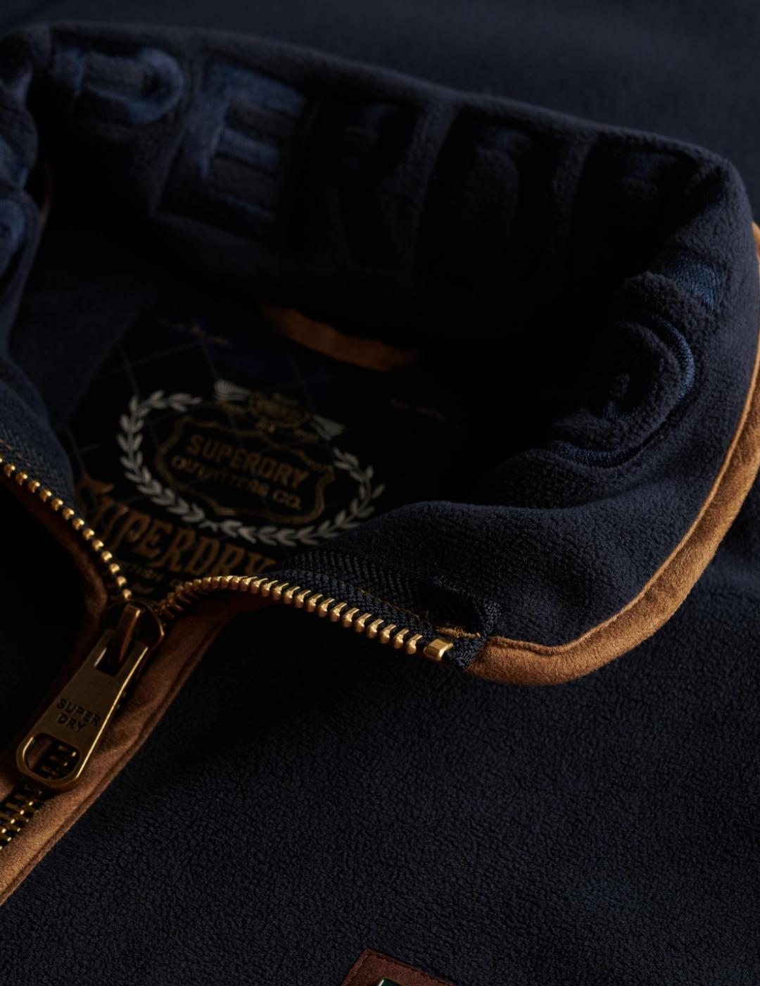 Chaleco Superdry Estate polar marino con detalles de  hombre