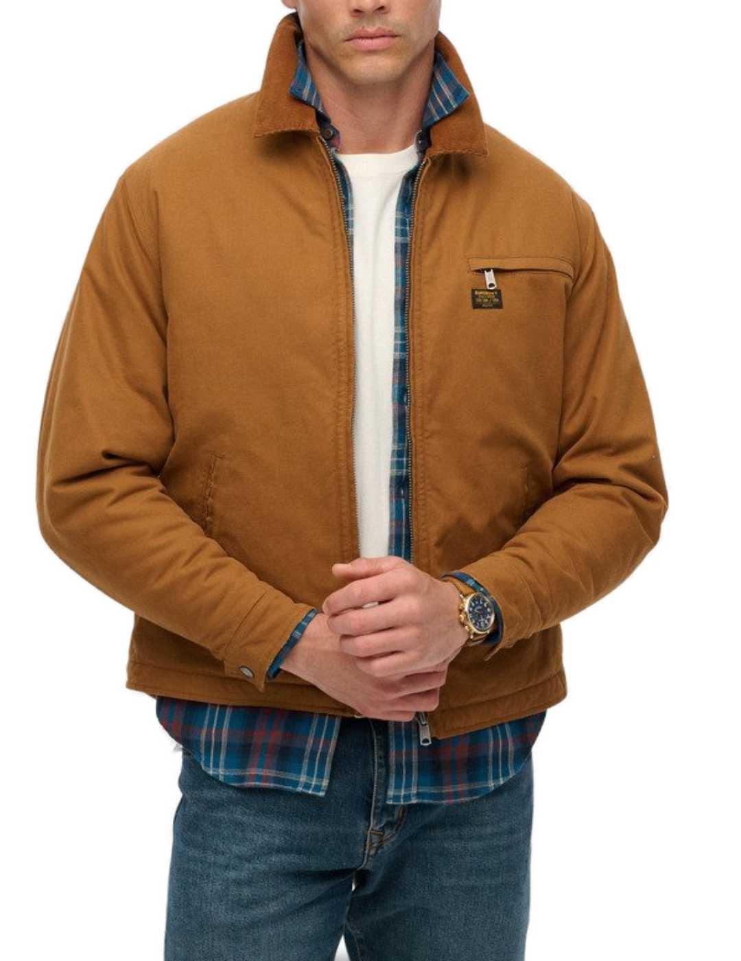 Chaqueta Superdry Ranch corte ajustado marrón para hombre