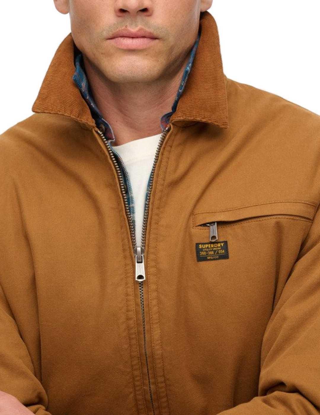 Chaqueta Superdry Ranch corte ajustado marrón para hombre