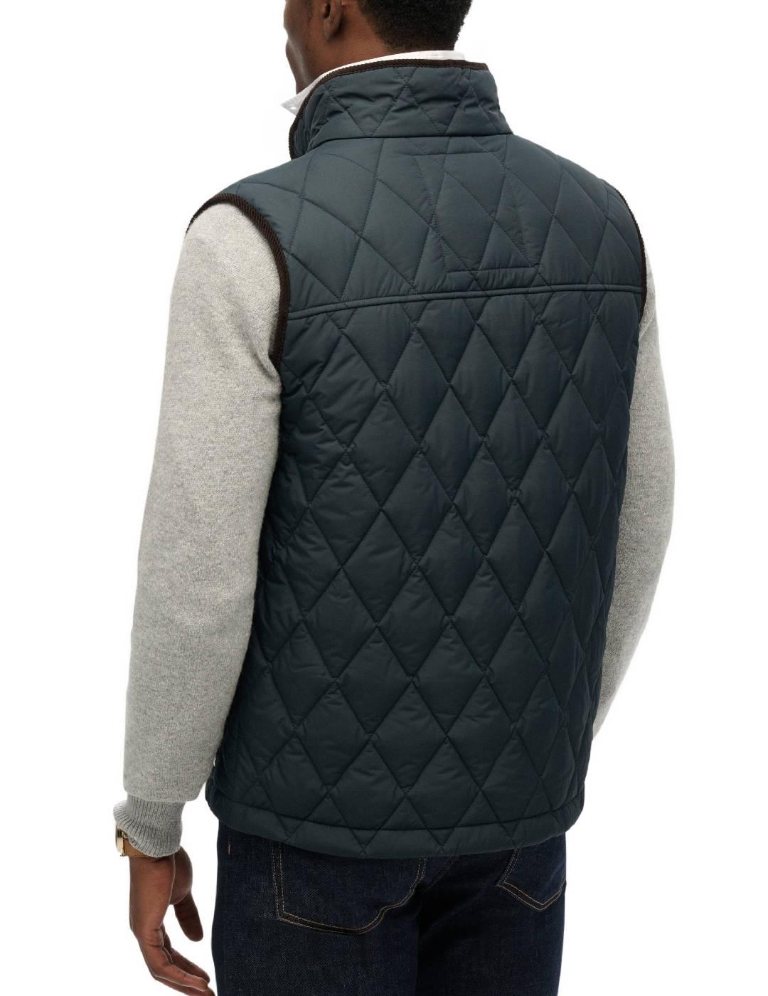 Chaleco Superdry Gilet corte entallado marino para hombre