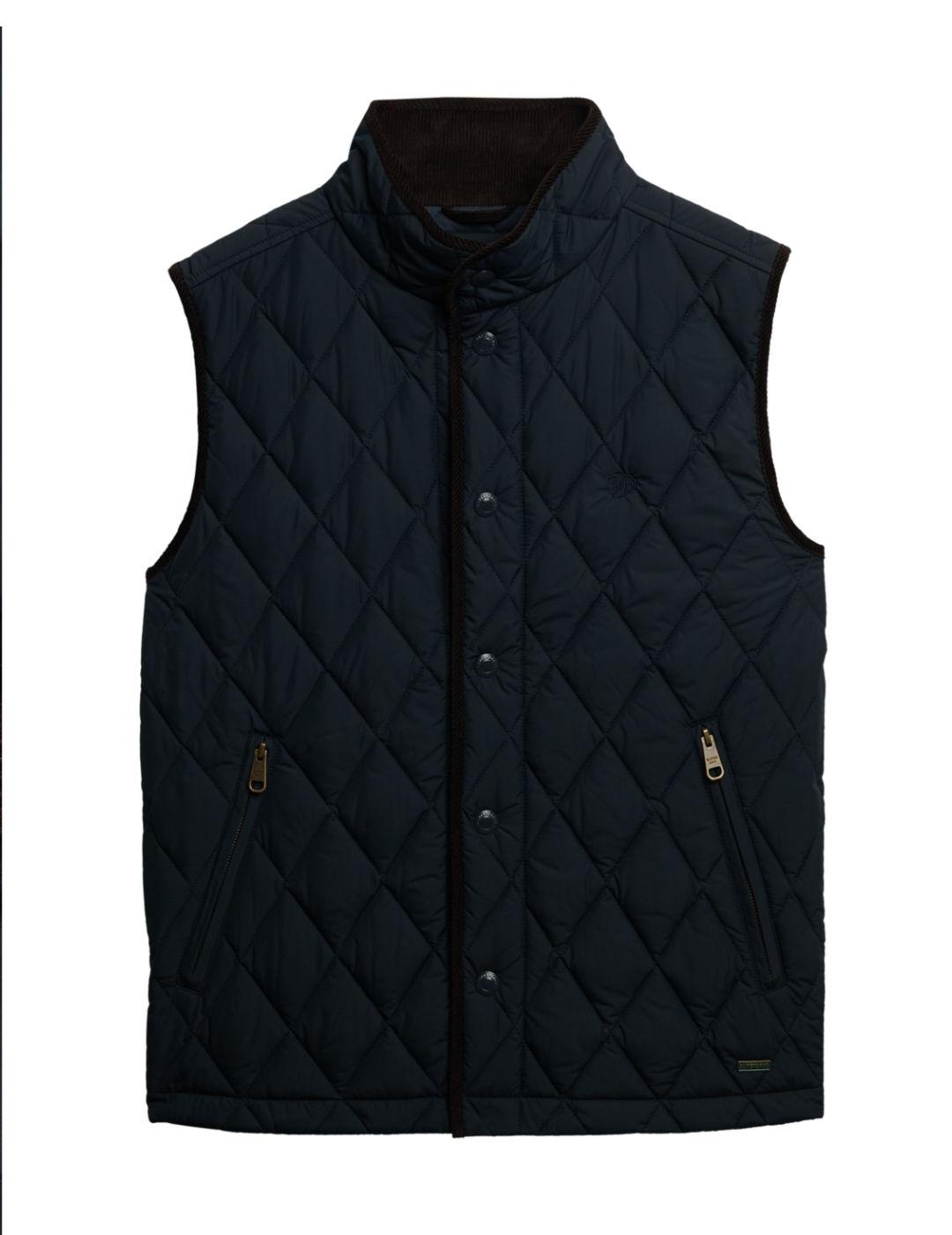 Chaleco Superdry Gilet corte entallado marino para hombre