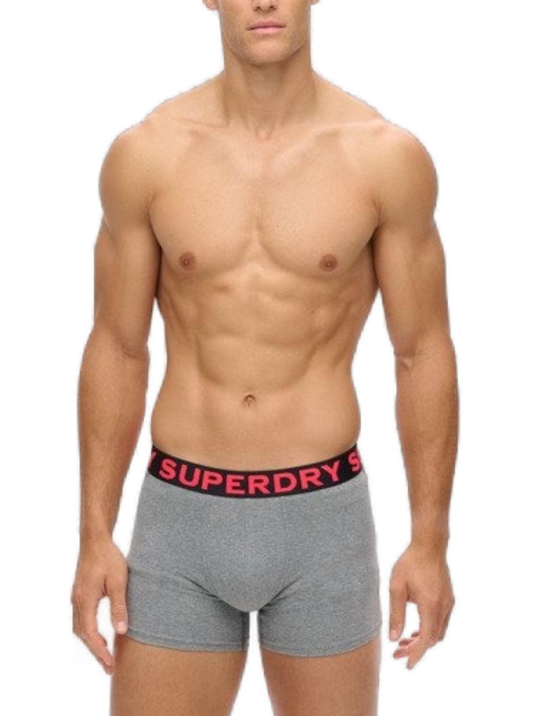 Íntimo Superdry pack3 boxer gris de algodón para hombre