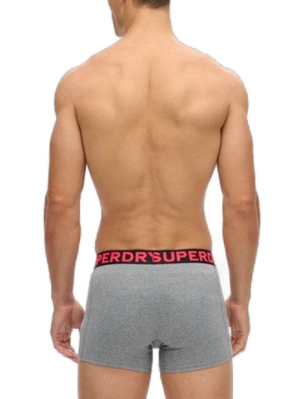Íntimo Superdry pack3 boxer gris de algodón para hombre