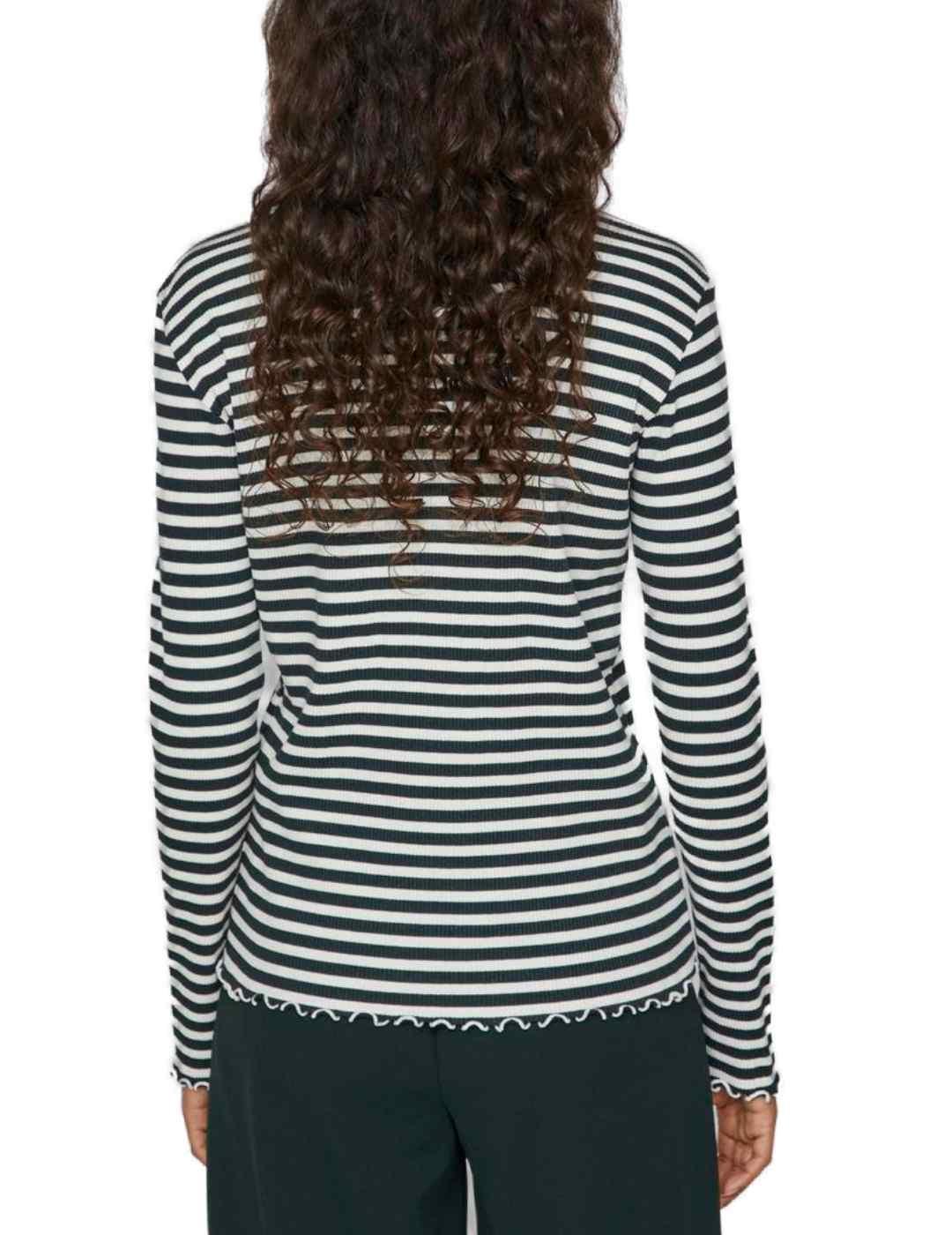 Camiseta Vila Thessa raya verde manga larga para mujer