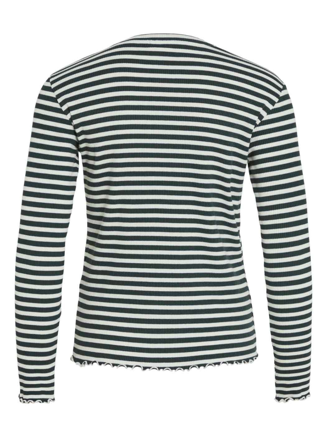 Camiseta Vila Thessa raya verde manga larga para mujer