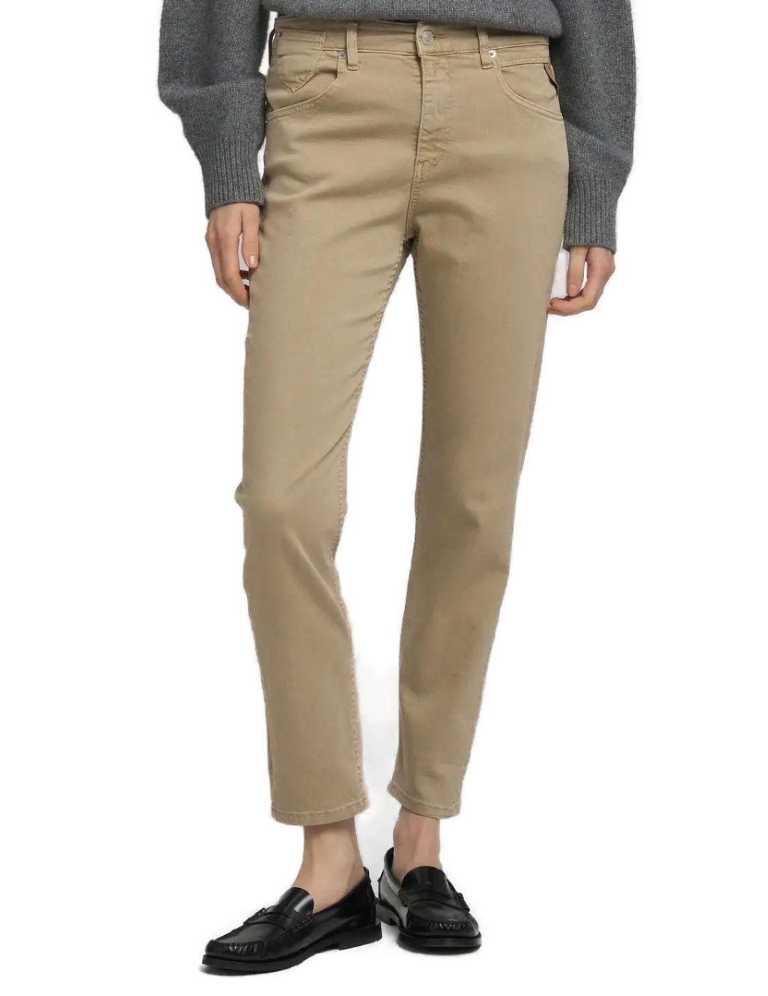 Pantalón vaquero Replay Marty beige straight para mujer