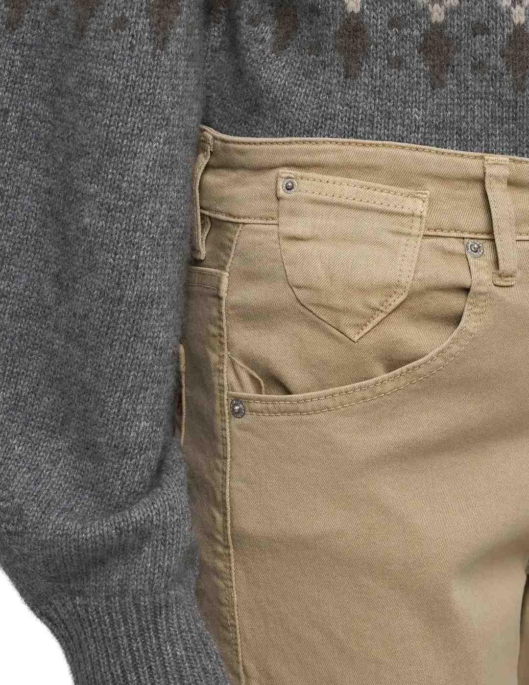 Pantalón vaquero Replay Marty beige straight para mujer