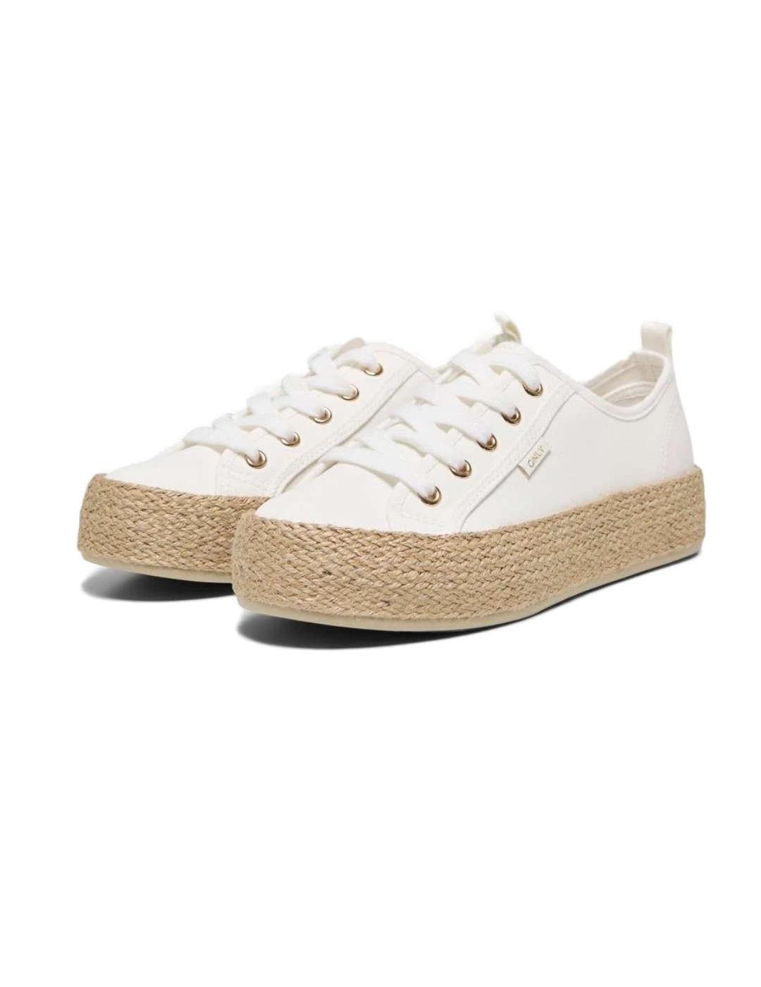 Zapatilla Only Lida beige plataforma de yute para mujer