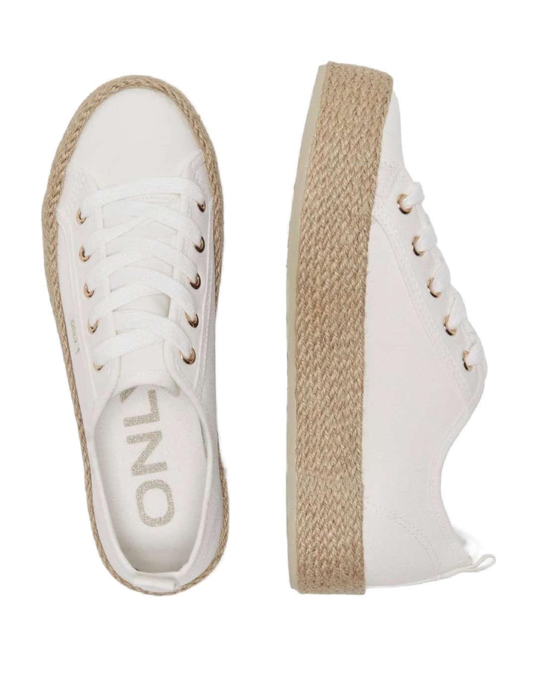 Zapatilla Only Lida beige plataforma de yute para mujer