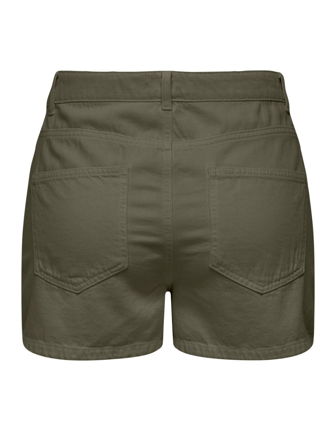 Short Only Jagger verde militar mom fit para mujer
