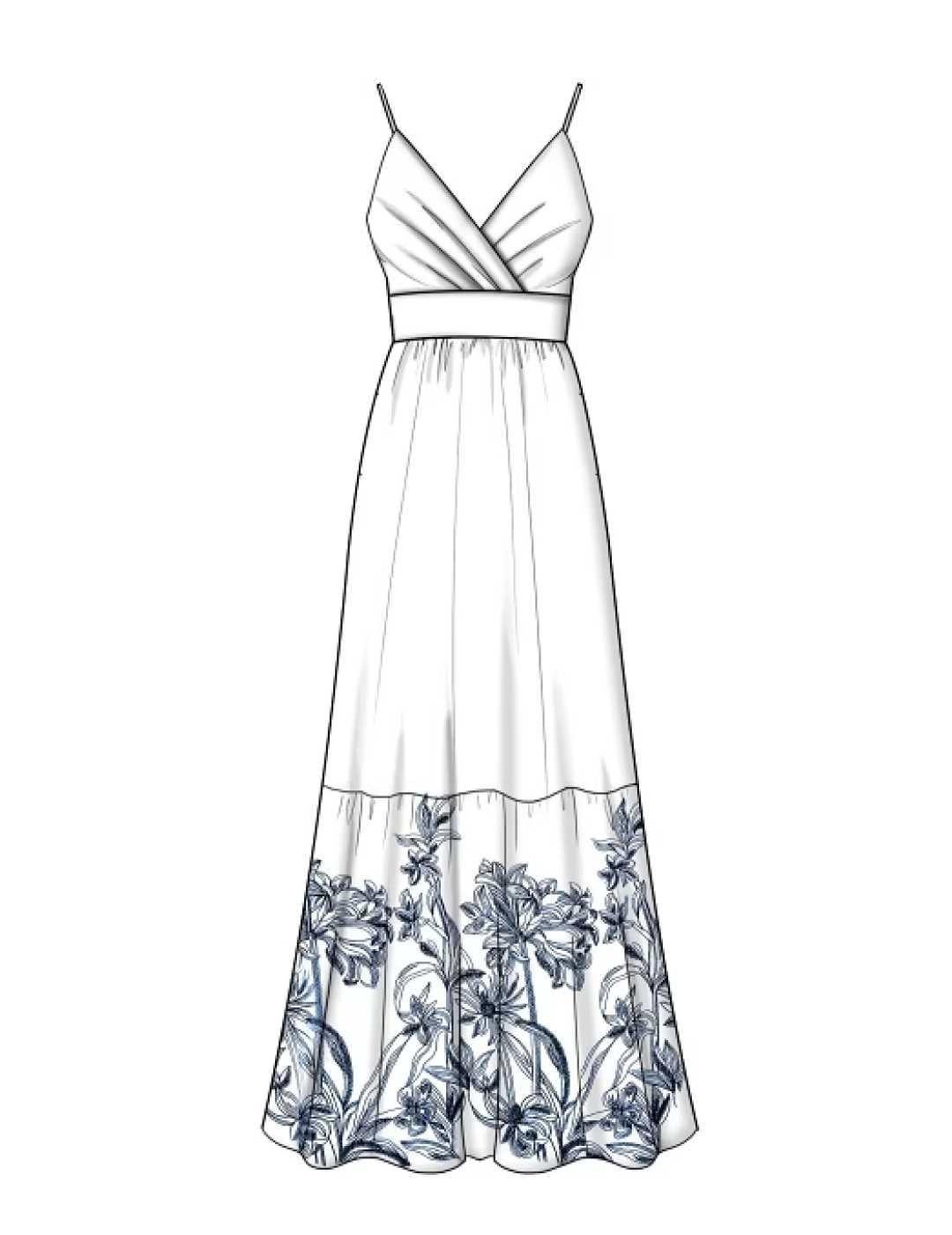 Vestido largo Guess Embro blanco flores para mujer