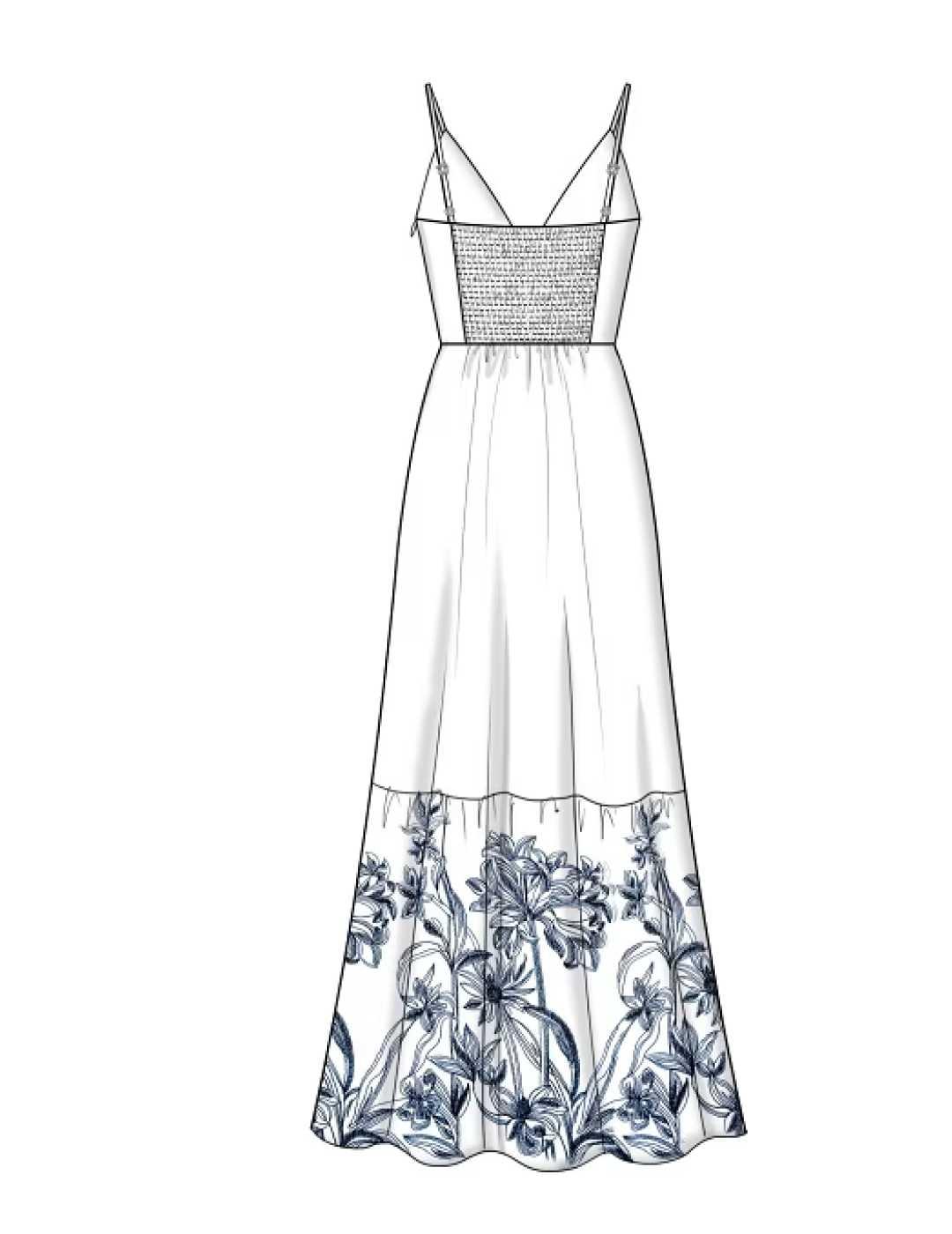 Vestido largo Guess Embro blanco flores para mujer