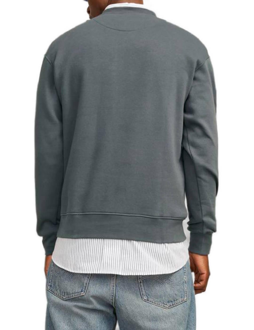 Sudadera Jack&Jones Vestrebro gris sin capucha para hombre