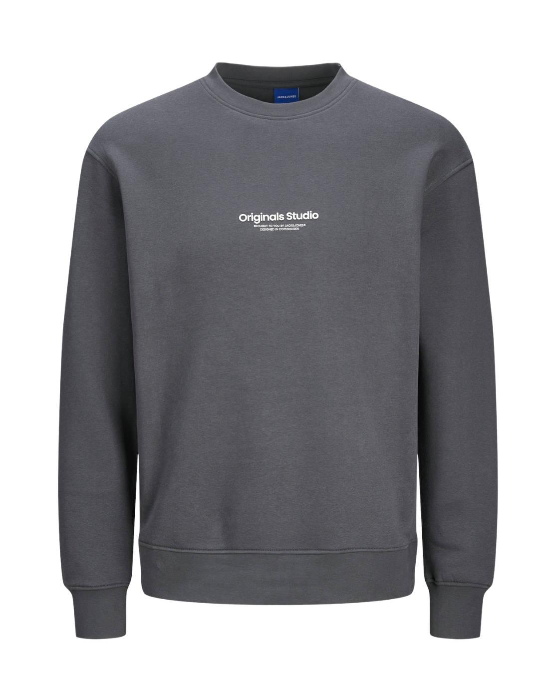 Sudadera Jack&Jones Vestrebro gris sin capucha para hombre