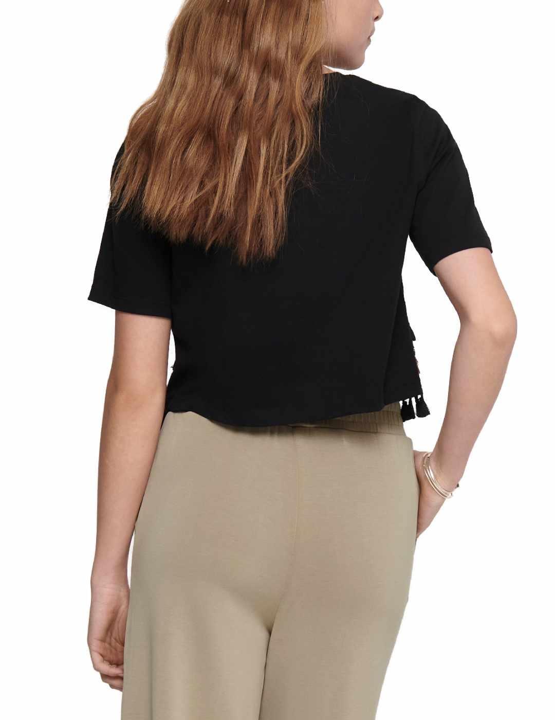 Camiseta Only Filippa negro manga corta para mujer