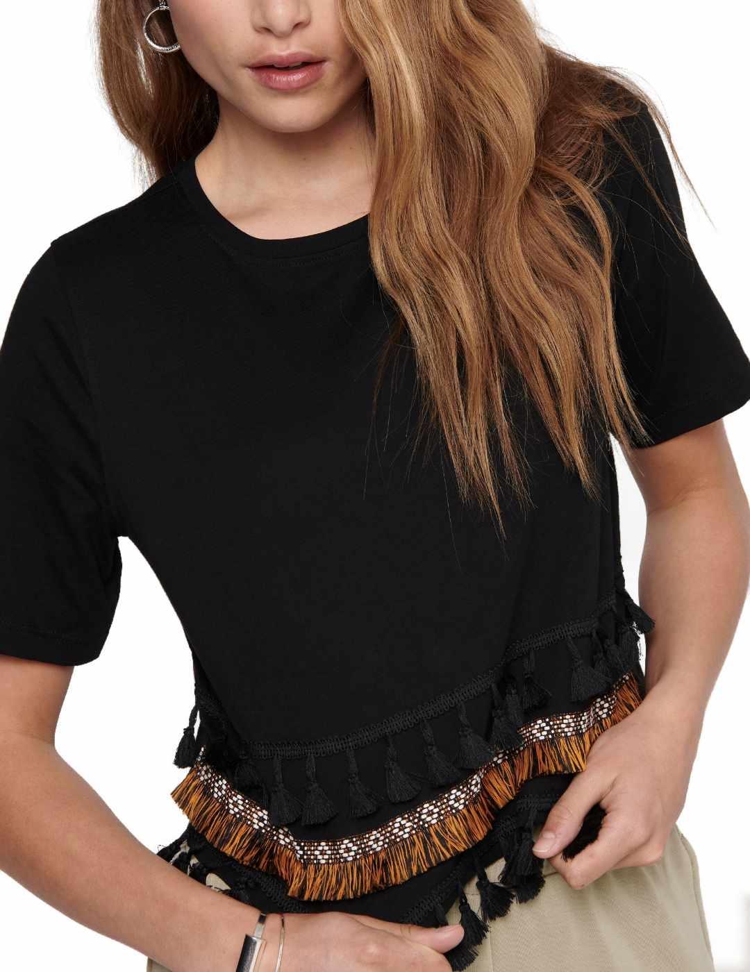 Camiseta Only Filippa negro manga corta para mujer