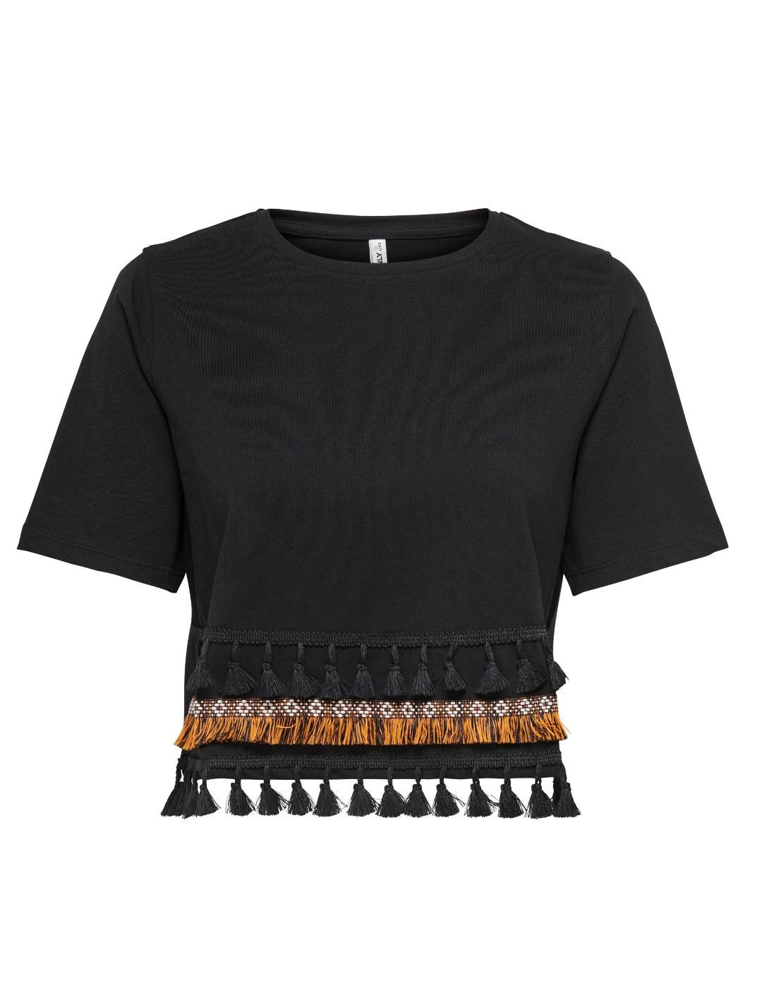 Camiseta Only Filippa negro manga corta para mujer