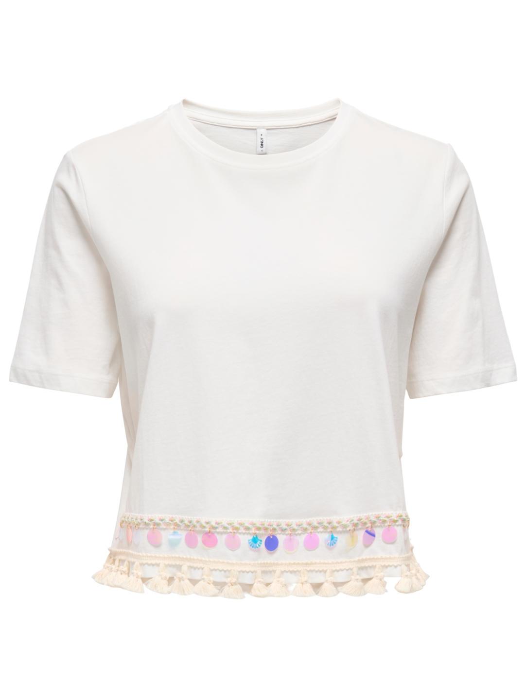Camiseta Only Filippa blanco manga corta para mujer