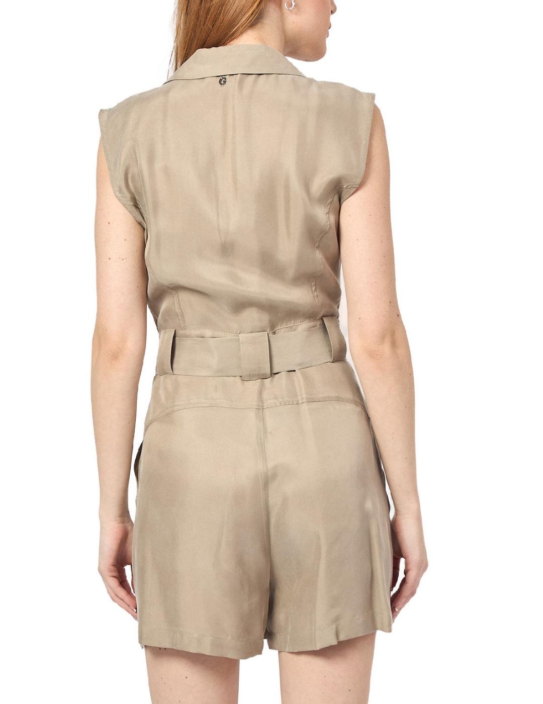 Mono corto Guess Amia beige camisero para mujer