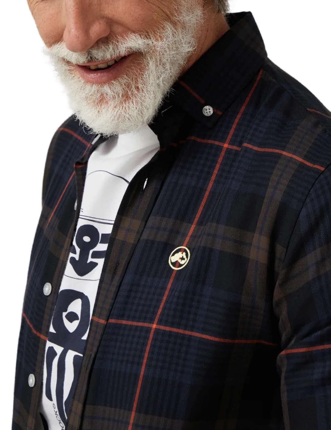 Camisa Altonadock cuadros azul marino y negros para hombre