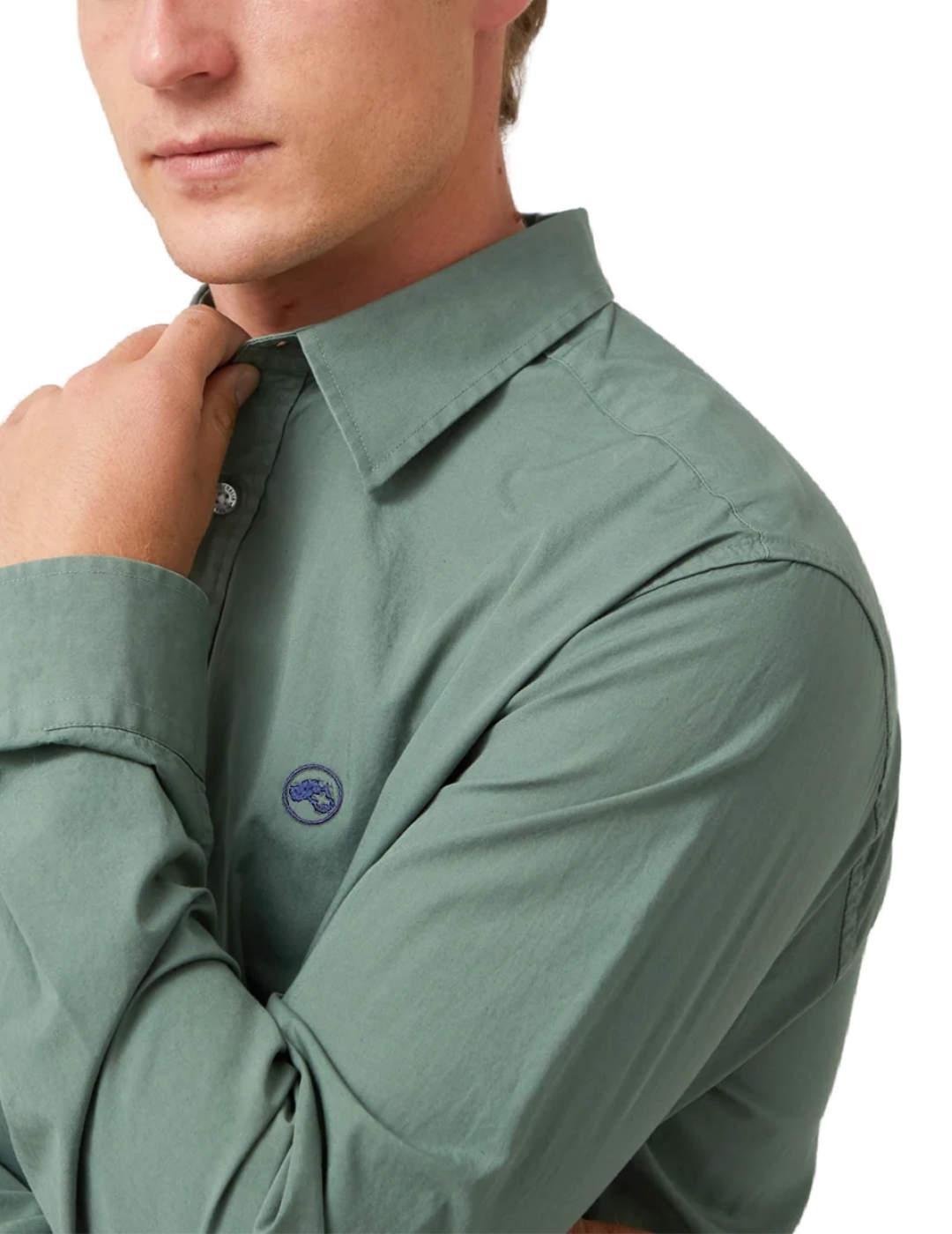 Camisa Altonadock verde oscuro slim fit para hombre