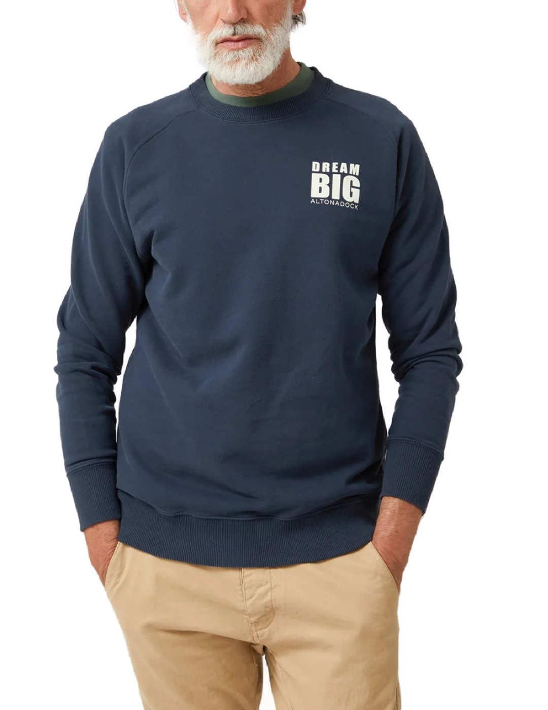 Sudadera Altonadock azul marino estampado espalda de hombre