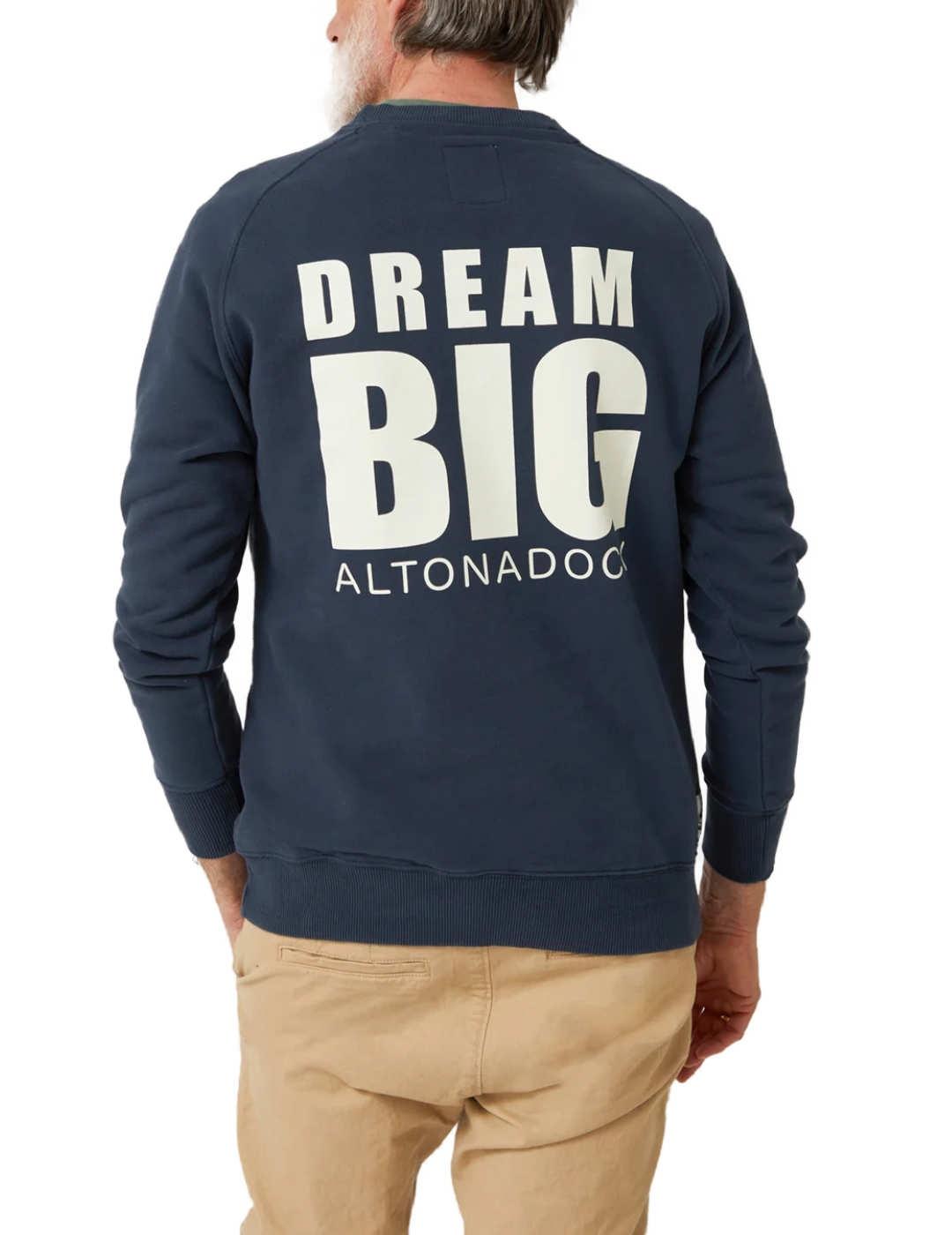Sudadera Altonadock azul marino estampado espalda de hombre
