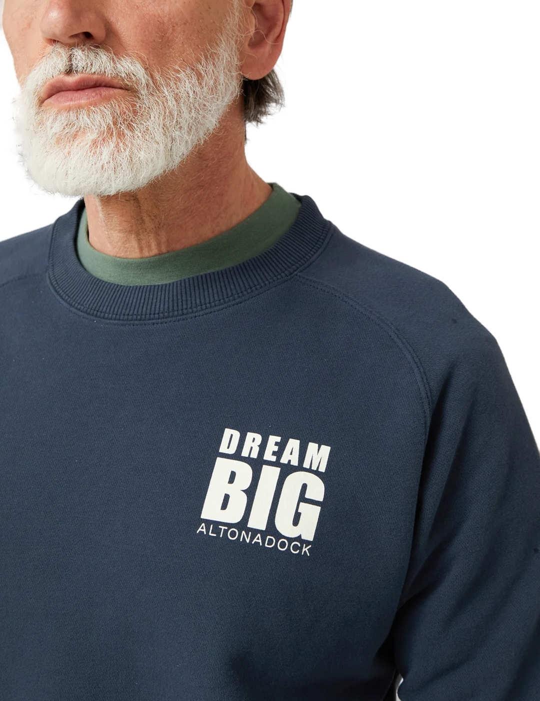 Sudadera Altonadock azul marino estampado espalda de hombre