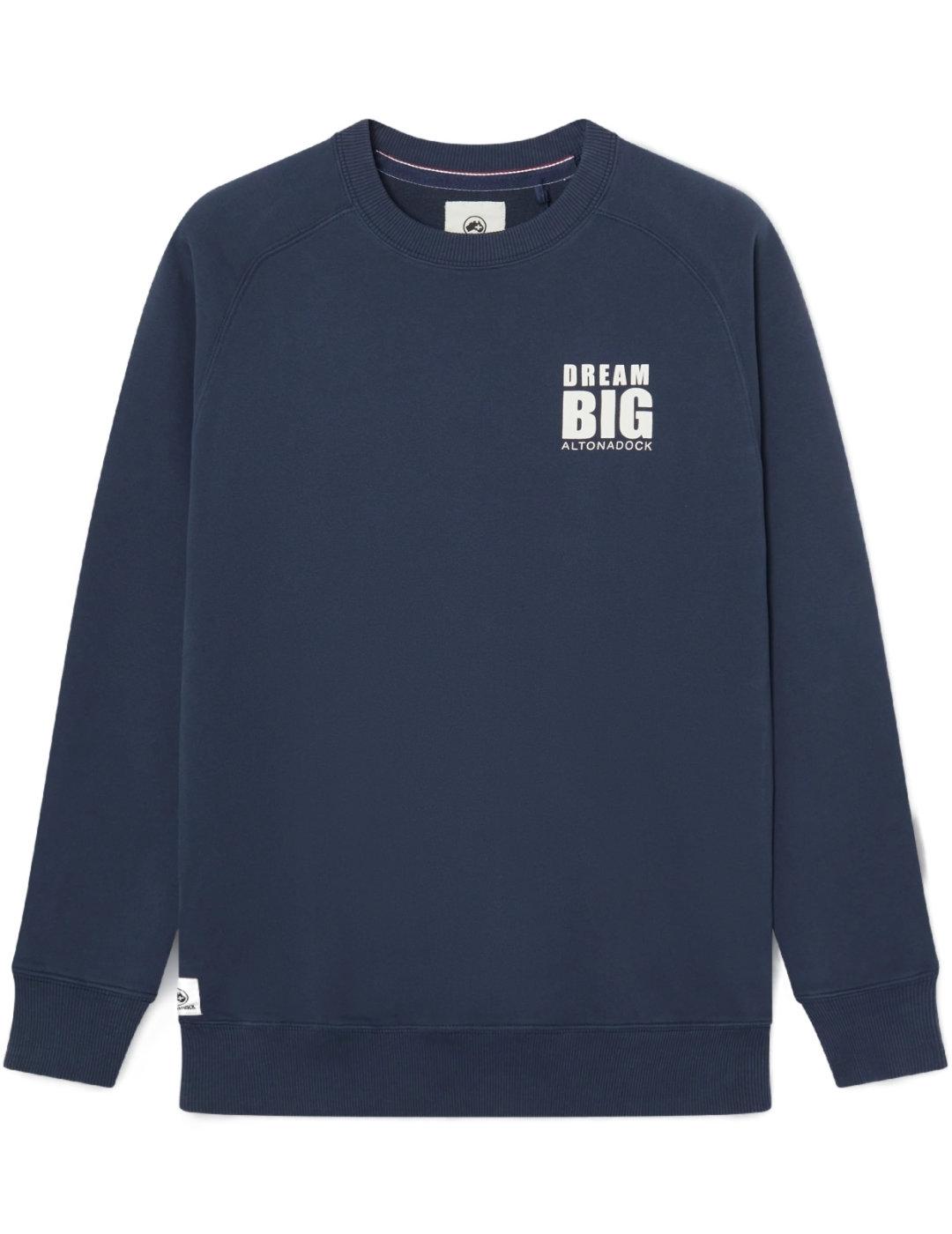 Sudadera Altonadock azul marino estampado espalda de hombre